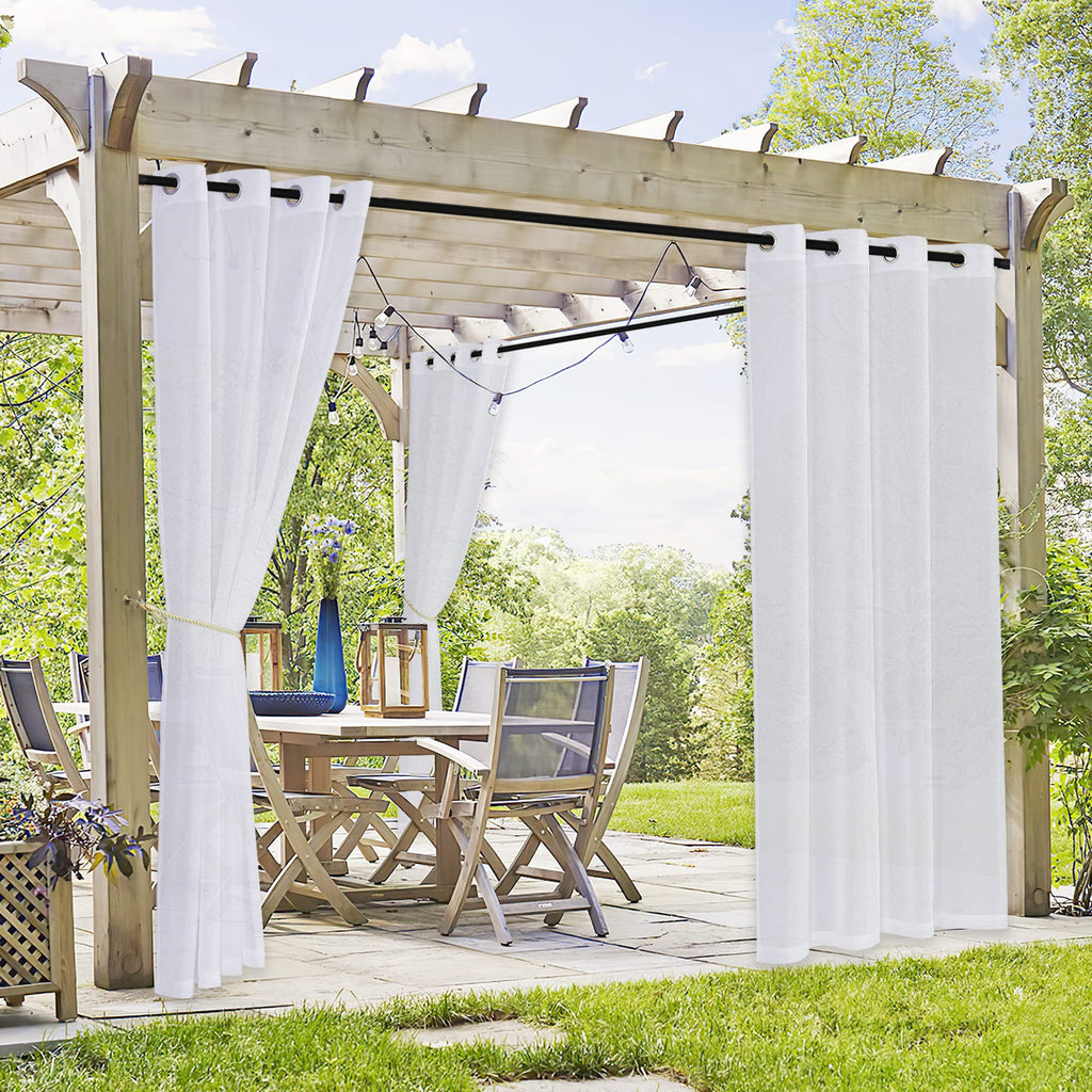Waterproof Semi-Sheer Outdoor Curtains Q775108