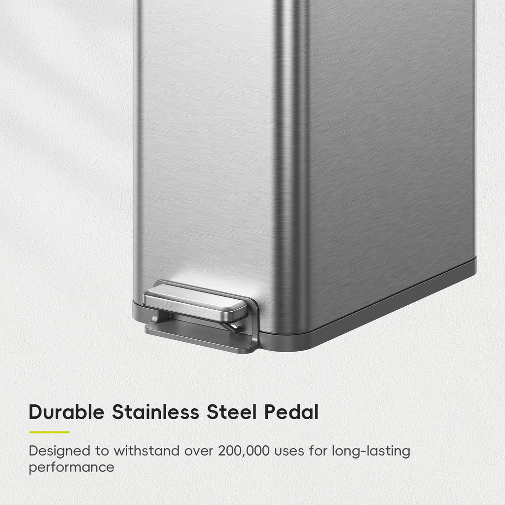 50L Stainless Steel Slim Step Trash Can G3329