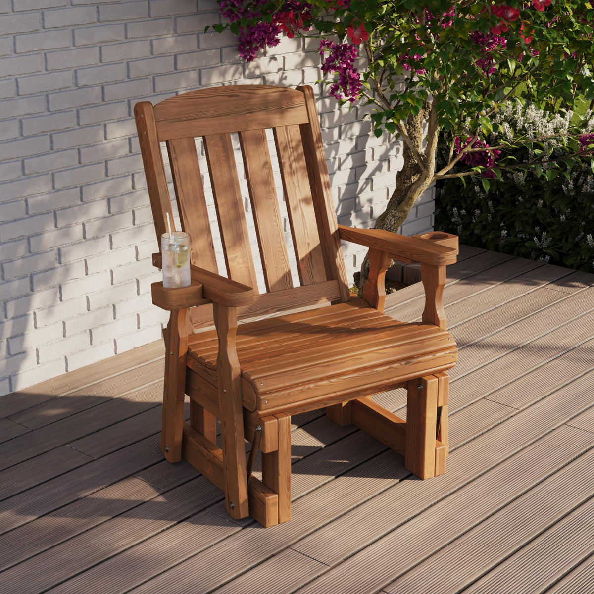 Heavy Duty 600 Lb High Back Glider Chair with Cupholders A88595