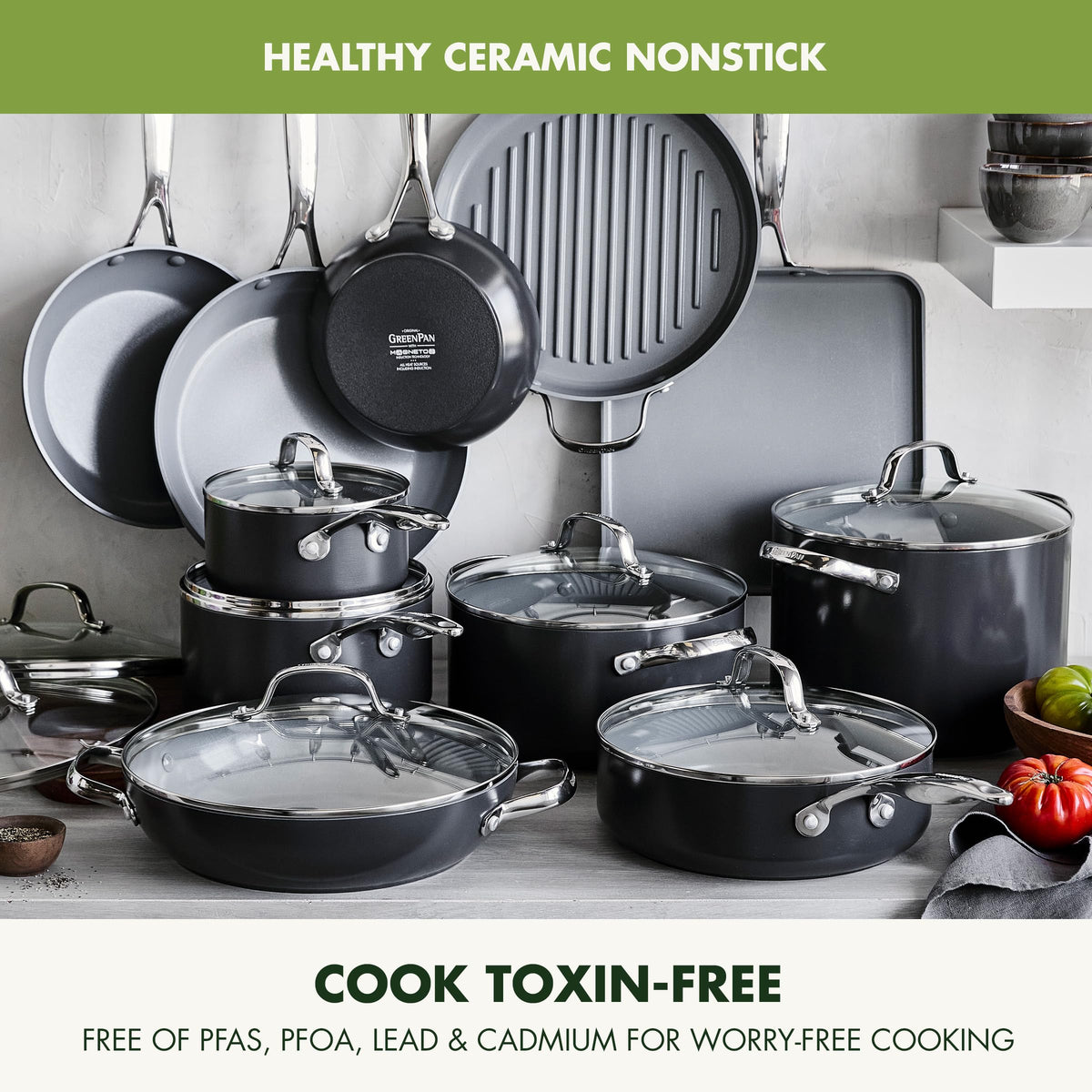 22 Piece Ceramic Nonstick Cookware Set A2427