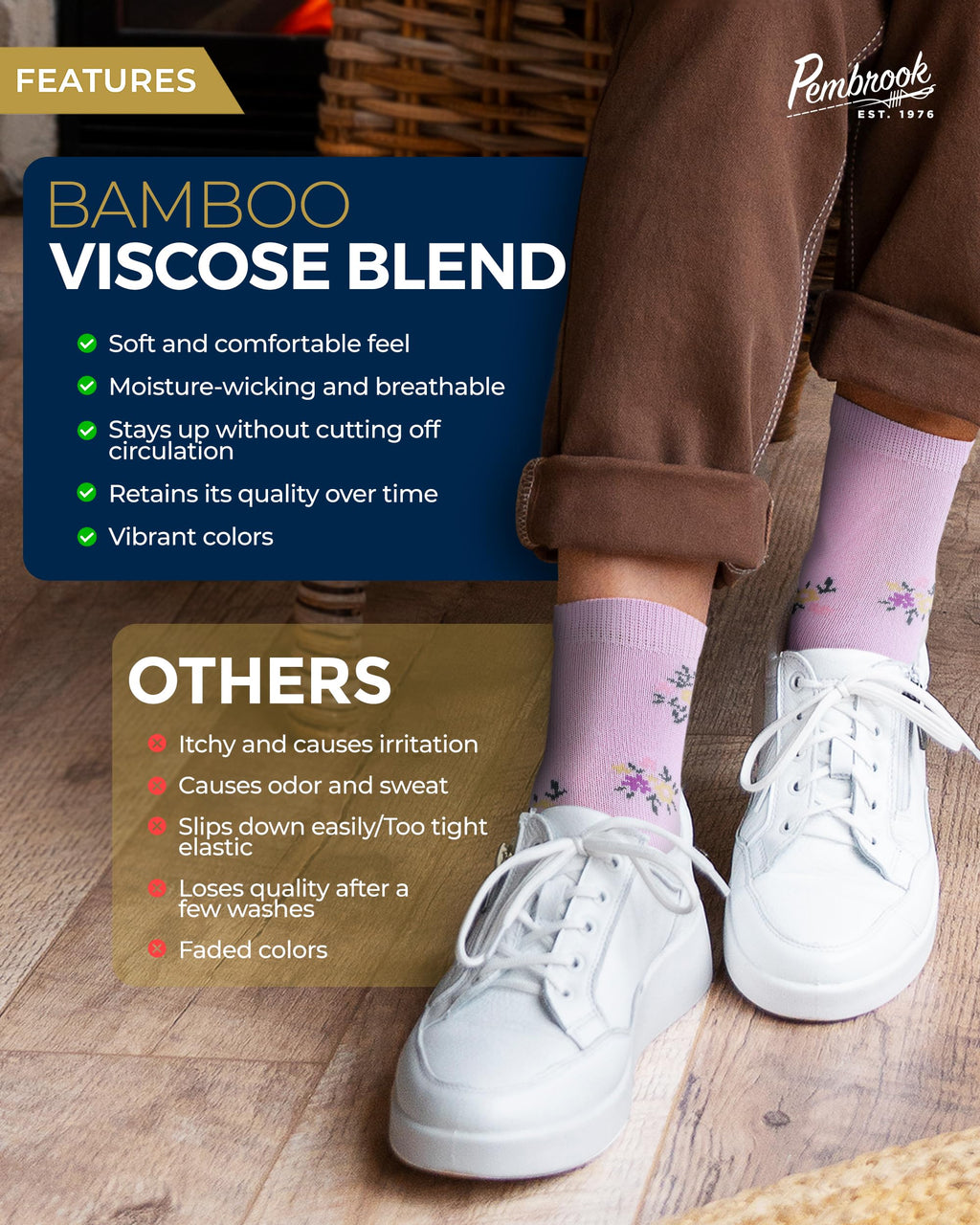 Breathable Bamboo Viscose Ankle Diabetic Socks 4 Pairs H19957